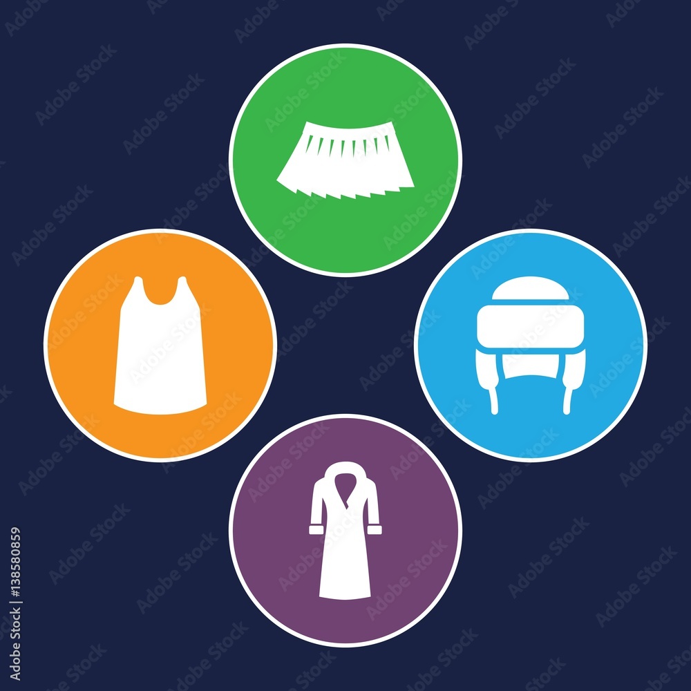 Set of 4 fashion filled icons