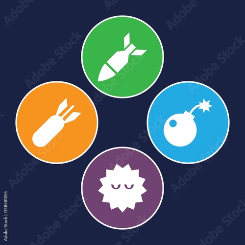 Set of 4 attack filled icons