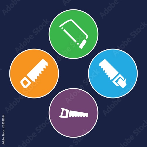 Set of 4 hacksaw filled icons