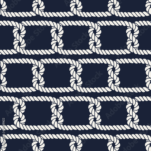 Seamless nautical rope pattern. Half knots