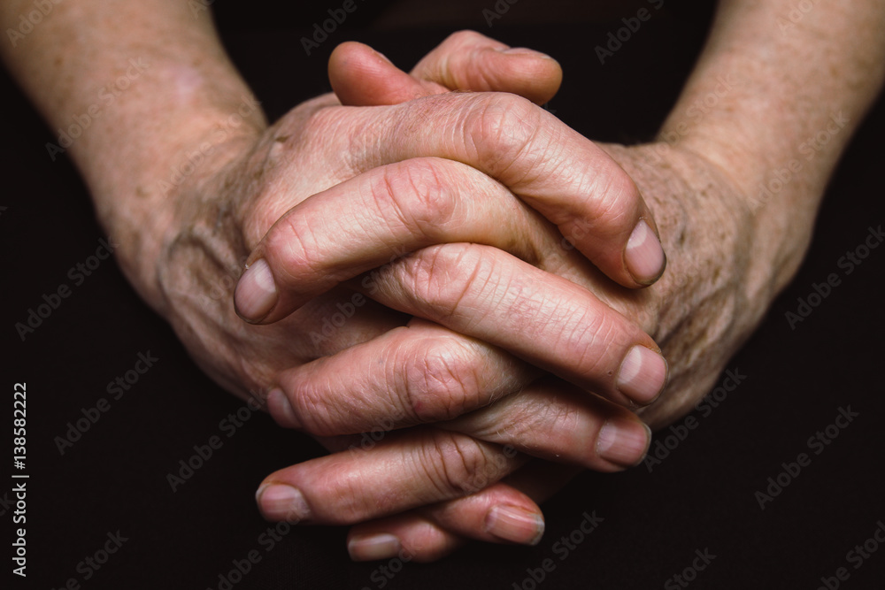 Fototapeta premium Old hands clasped together