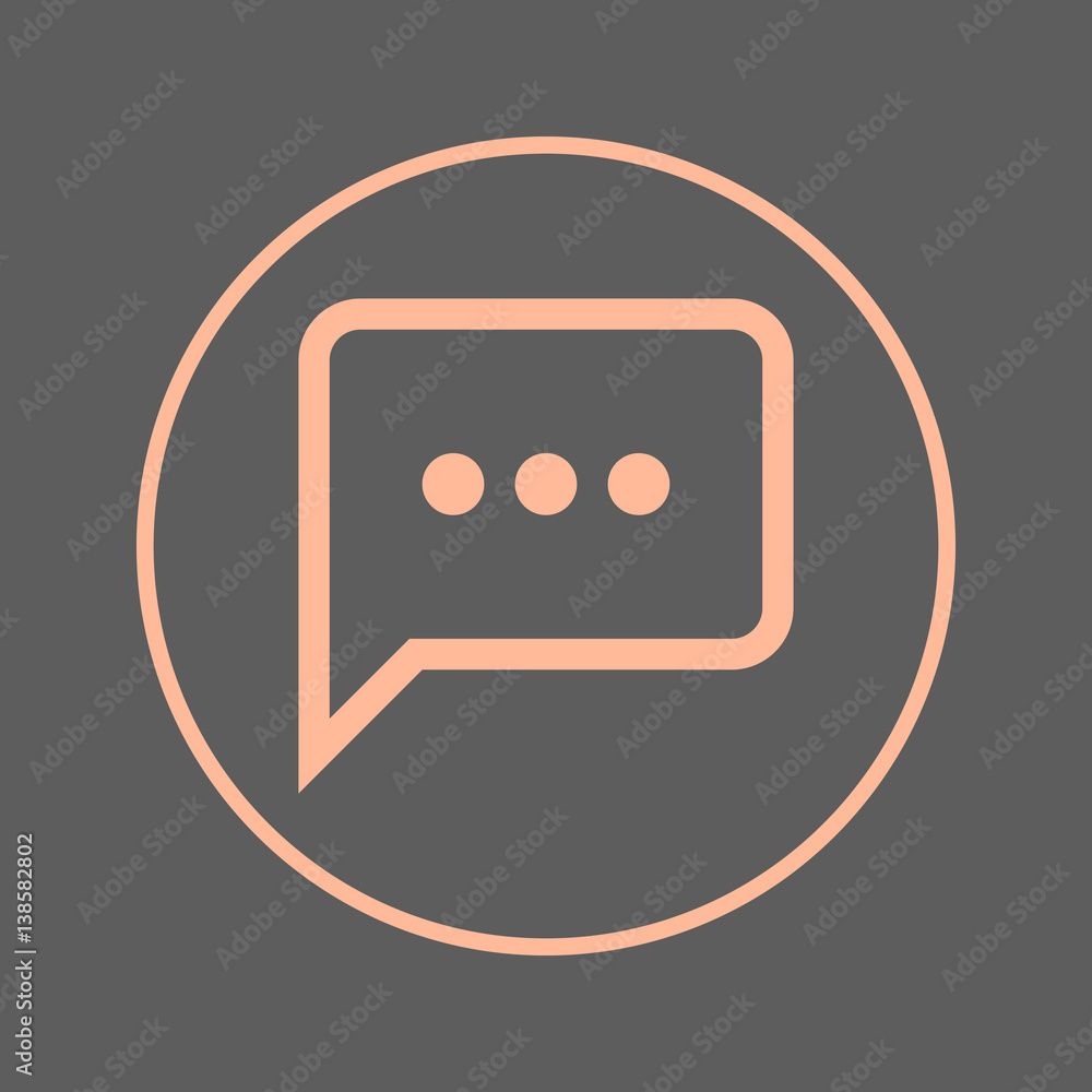 Chat speech bubble circular line icon. Round colorful sign. Flat style vector symbol Chat speech bubble circular line icon. Round colorful sign. Flat style vector symbol