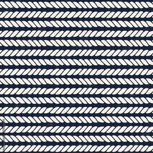 Marine rope line seamless pattern