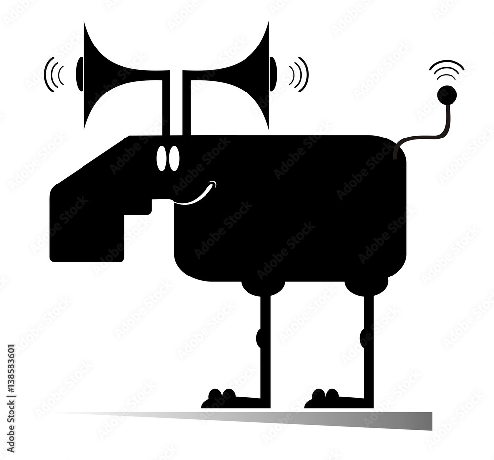 Cartoon elk or deer concept illustration. Cartoon elk or deer with megaphones instead of horns and antenna instead of tail
Cartoon elk or deer concept illustration. Cartoon elk or deer with megaphones instead of horns and antenna instead of tail