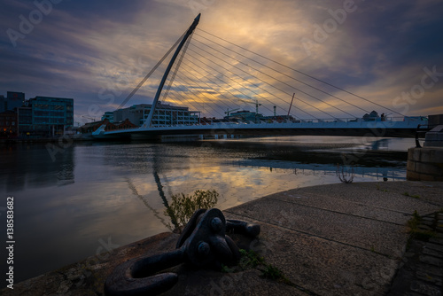 Sunset by Beckett Bridge, Dublin photo