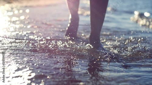 Walk along the shore on the waves