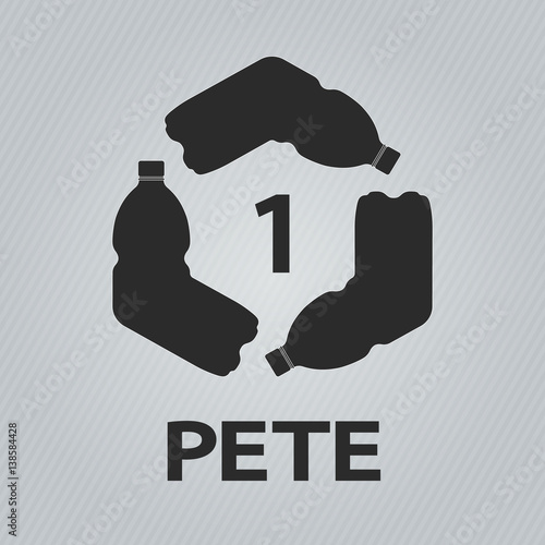Recycle symbol with plastic bottle