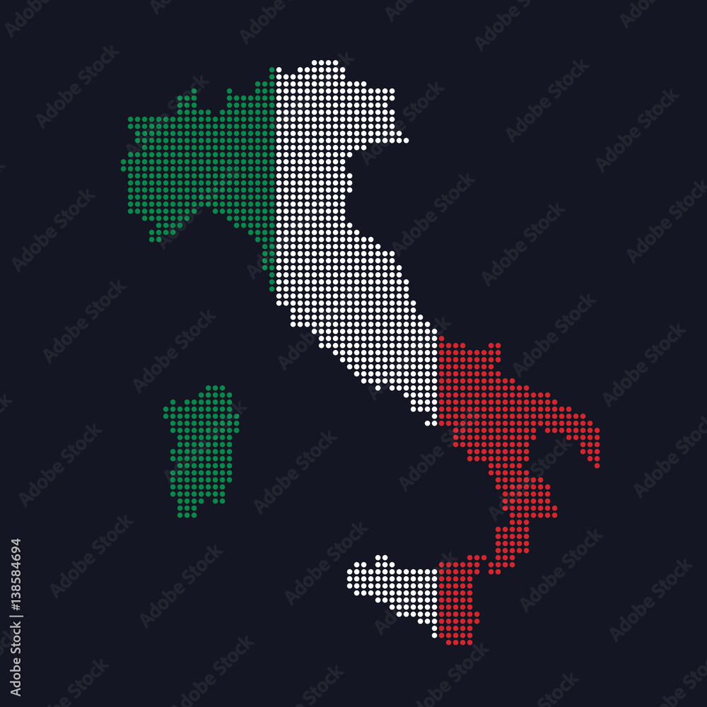 Simple Dotted Italy Map