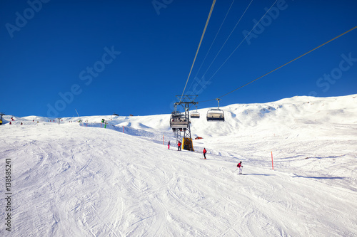 Jungfrau ski mountain resort in Swiss Alps, Grindelwald, Switzerland