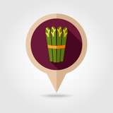 Asparagus flat pin map icon. Vegetable vector