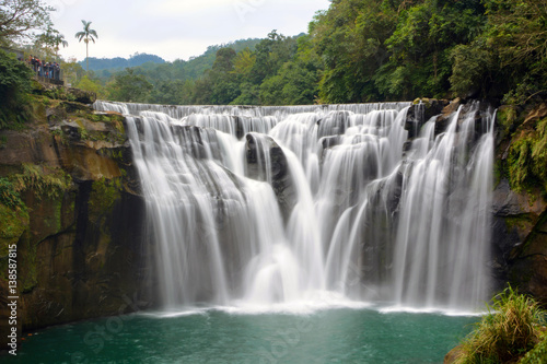 Long exposure of Shifen Waterfall on the Keelung River in Pingxi District  New Taipei City  Taiwan