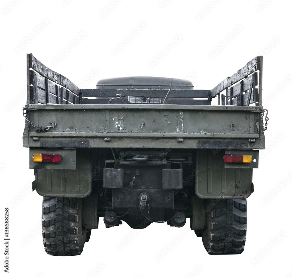 Big, old, Russian military truck isolated on white Stock Photo Adobe