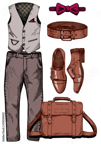 Set of stylish men’s clothing