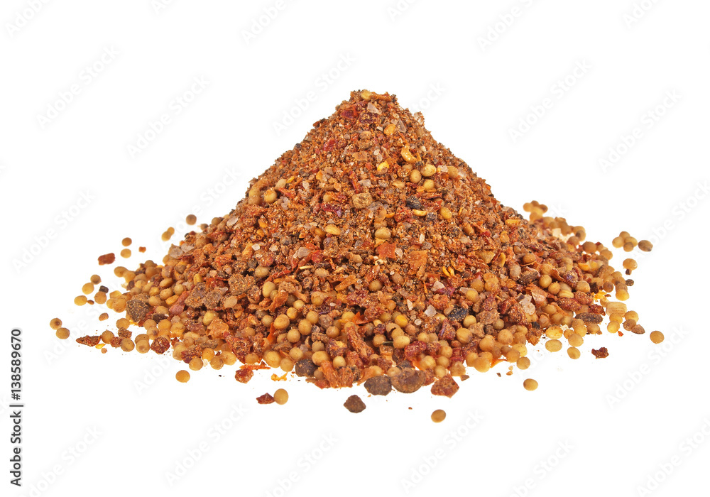 Mixture of peppers on a white background, spices Mixture of peppers on a white background, spices