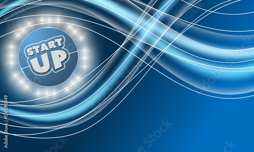 Colored abstract background with the words start up and light