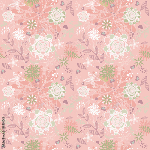 Seamless Floral Background Vector