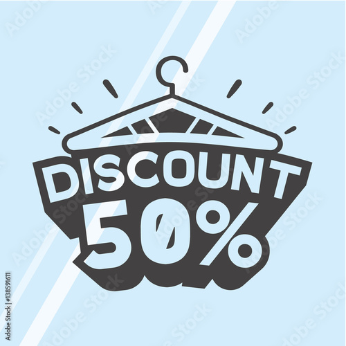  50 percent discount sticker on the glass