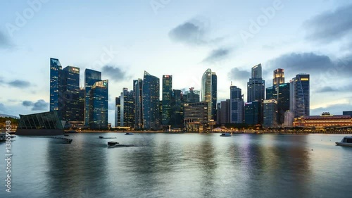 Wallpaper Mural Timlapse day to night of Singapore city skyline in Singapore Torontodigital.ca
