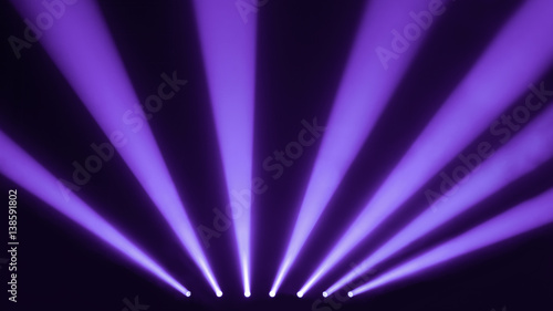 Serenity and purple stage spotlights with a smoke