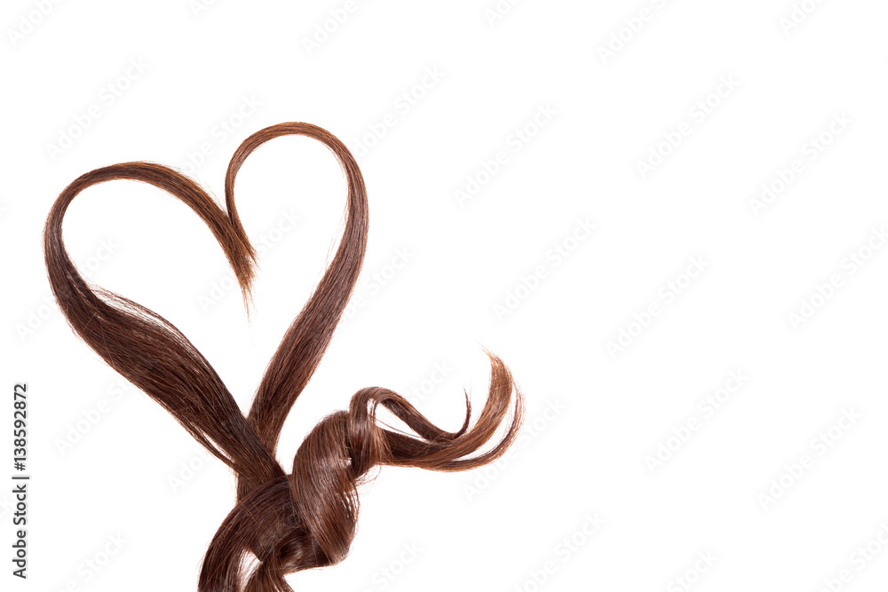 Obraz premium Hair heart on isolated white
