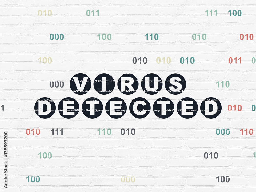 Privacy concept: Virus Detected on wall background Privacy concept: Virus Detected on wall background