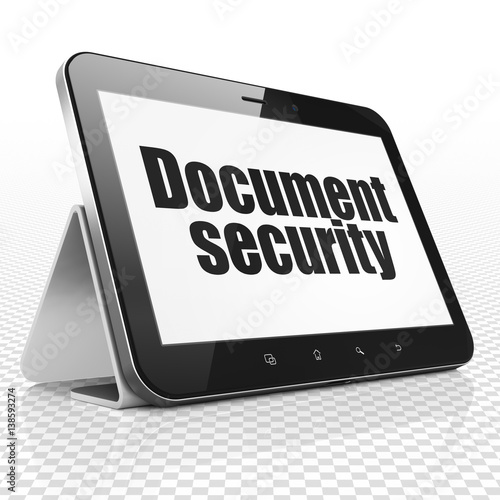 Privacy concept: Tablet Computer with Document Security on display