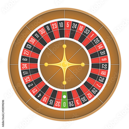 European roulette wheel vector.