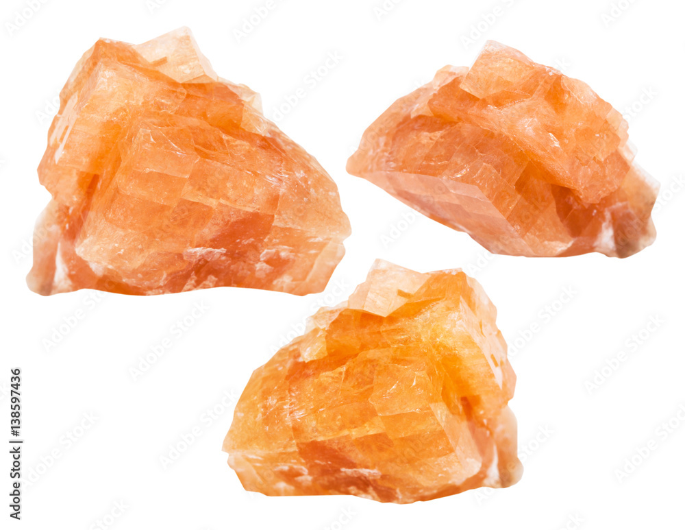 set from chabazite mineral stones isolated set from chabazite mineral stones isolated