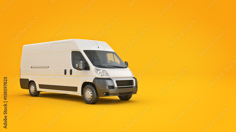 White Truck-Fast shipping. 3D rendering White Truck-Fast shipping. 3D rendering