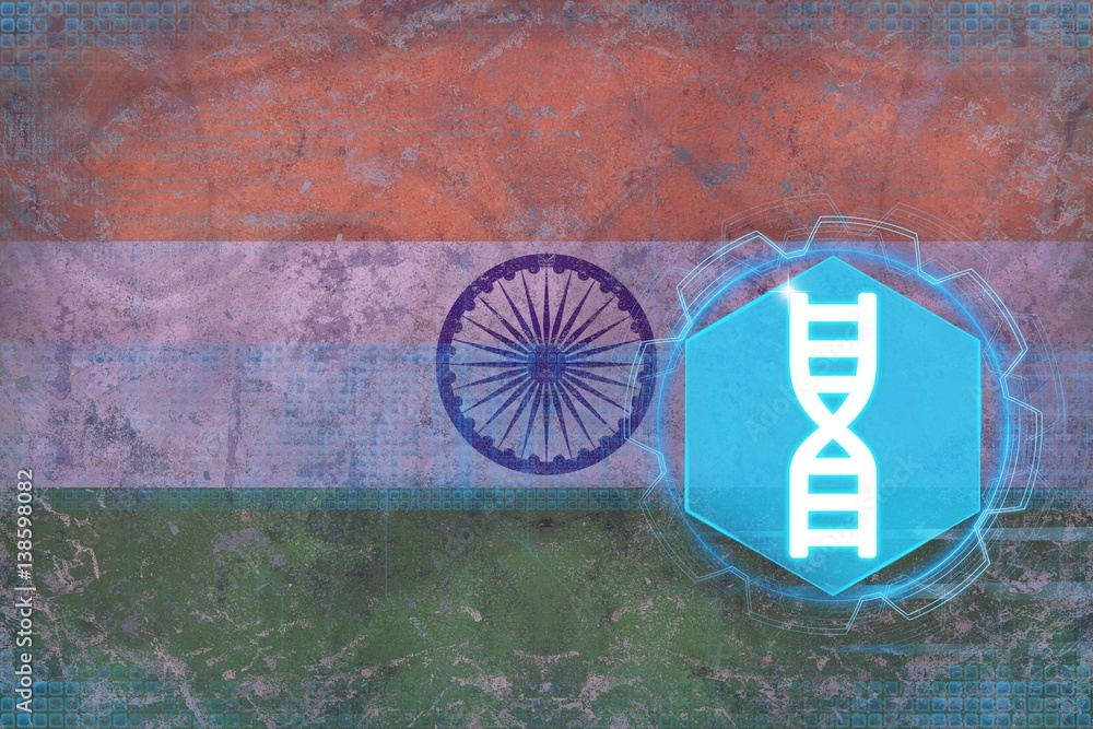 India gene engineering. DNA concept.