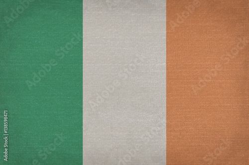 Grunge Ireland flag texture on denim