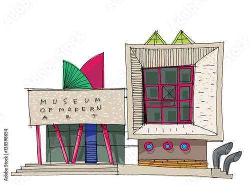 contemporary art museum - cartoon