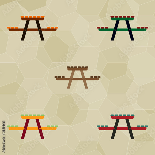 camping table wooden park bench collection