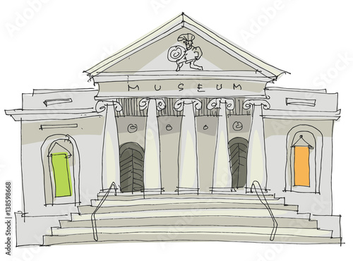 old museum - cartoon