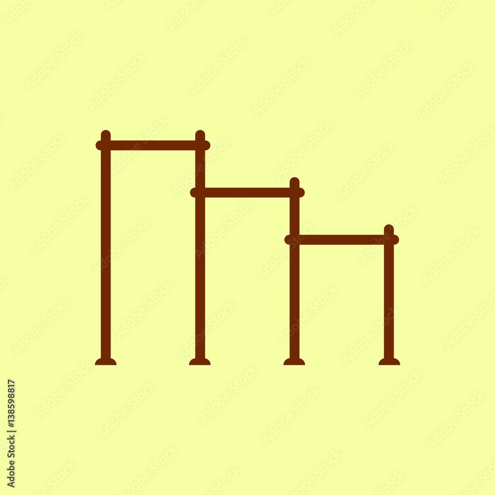 Vector illustration in flat style sports horizontal bars for street workout playground Vector illustration in flat style sports horizontal bars for street workout playground
