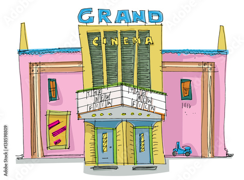 vintage movie theatre - cartoon