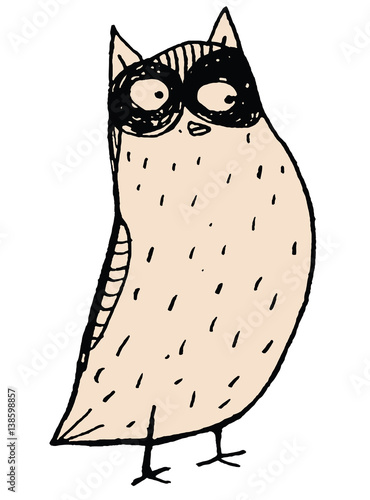 funny and cute owl - cartoon