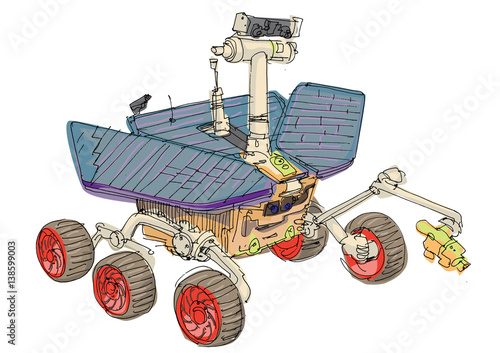 mars rover - cartoon
