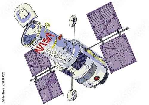 space satellite - cartoon