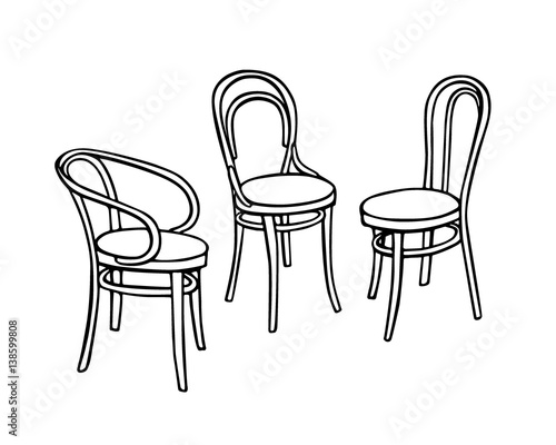 Cafe furniture illustration