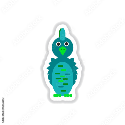 Vector illustration in paper sticker style parrot Cockatoo