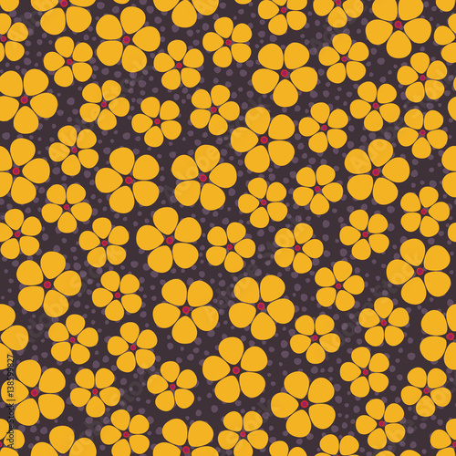 Seamless background with yellow flowers