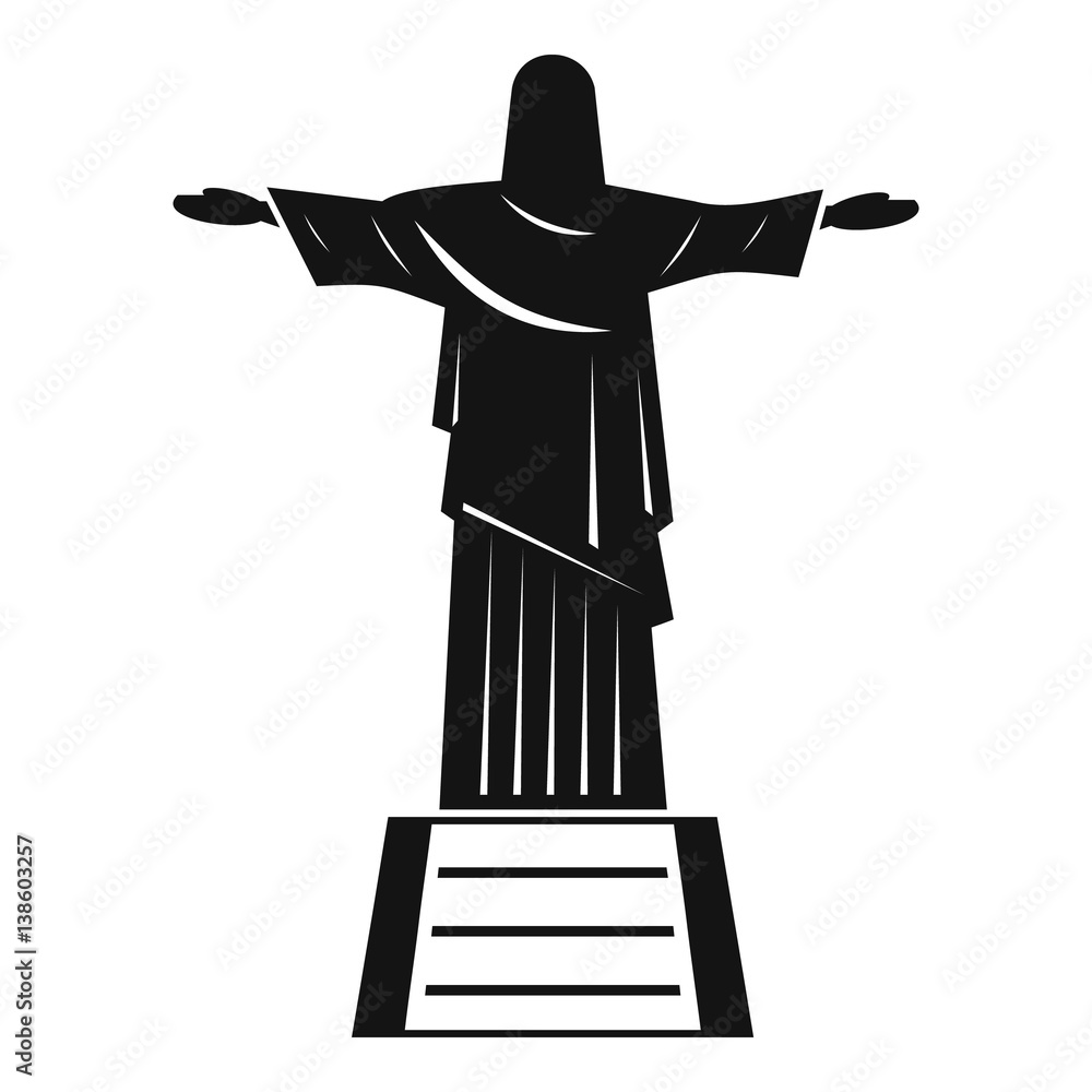 The Christ the Redeemer statue icon, simple style