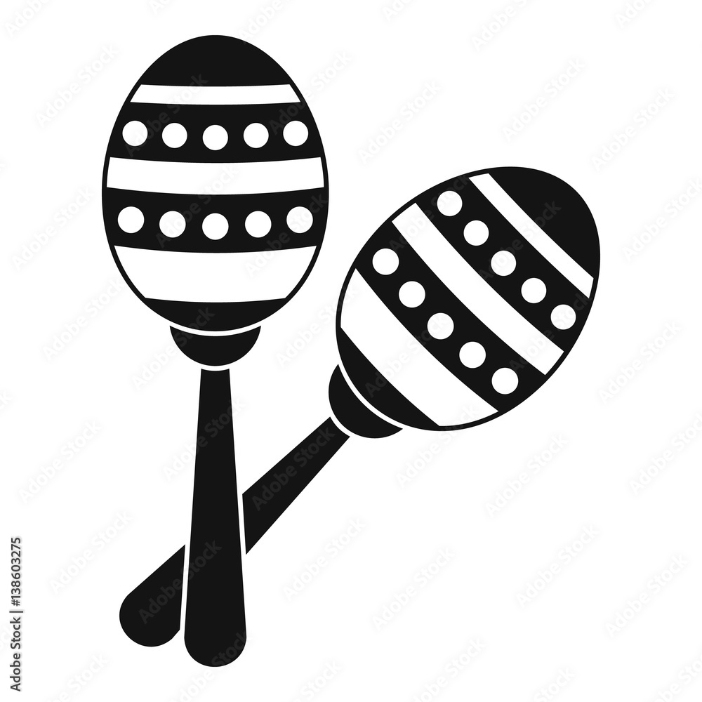 Maracas icon, simple style Maracas icon, simple style