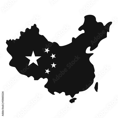 Map of China icon, simple style