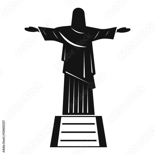 The Christ the Redeemer statue icon, simple style