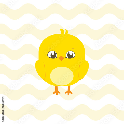 Baby shower illustration with cute chick suitable for baby shower invitation card, postcard, and nursery wall