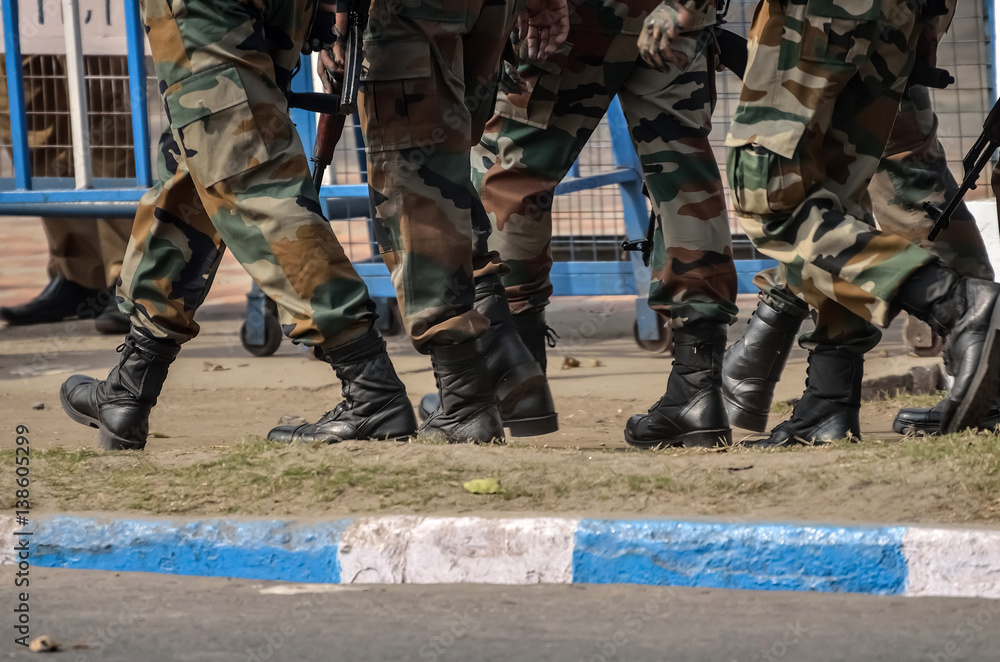 Fototapeta premium Army men are walking