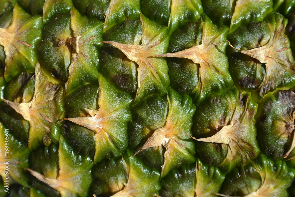 Pineapple fruit close-up. Texture of ananas pattern skin. Pineapple fruit close-up. Texture of ananas pattern skin.