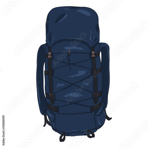 Vector Single Cartoon Hiking Backpack